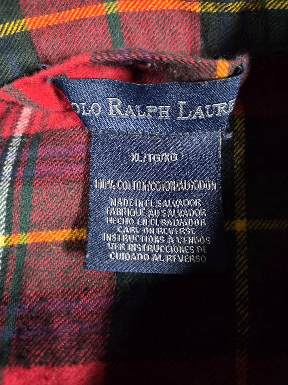 Polo by Ralph Lauren Red and Green Plaid Pajamas XL